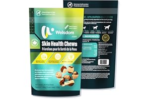 Welsdom Pets Skin Health Chew - 30 Chews | Skin Support Supplement for Dogs | Omega-3 Fatty Acids, Antioxidants & Vitamins | 