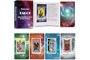 Smoostart Holographic Tarot Cards with Meanings, Tarot Cards Deck with Guidebook for Beginners, Keywords, Element, Planet, Zodiac, Chakra, Yes or No, Musical Pitch, Numerology, Hebrew Alphabet