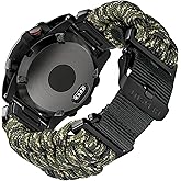 Compatible With Garmin, Paracord Watch Band Sports Strap For Fēnix/Forerunner/Vivoactive/Approach/MARQ/quatix/D2 Series Tough Replacement Band For Men