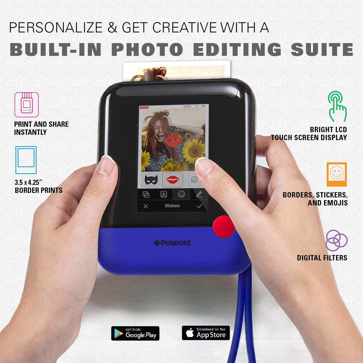 Mua Zink Polaroid WiFi Wireless 3x4 Portable Mobile Photo Printer (Blue