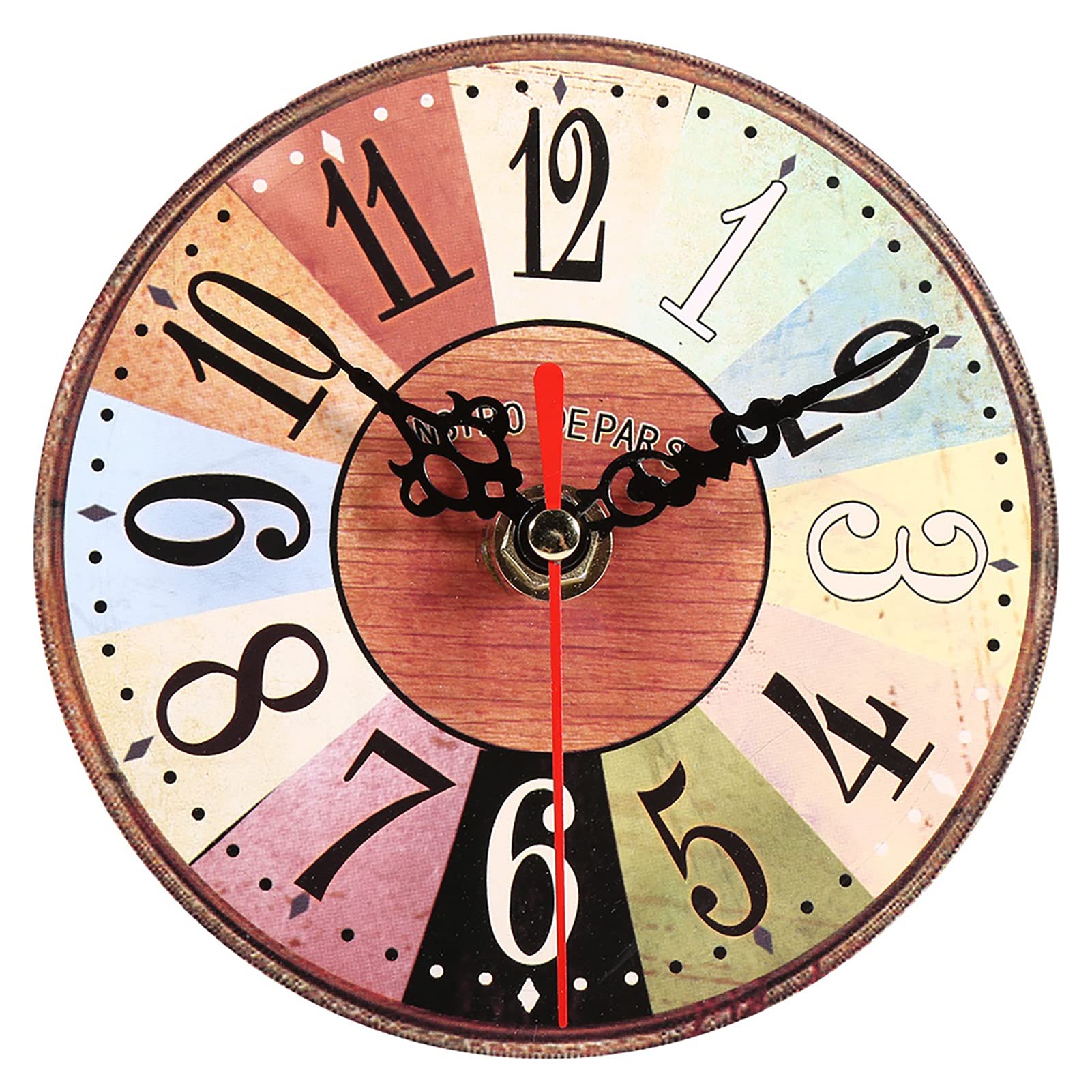 Antique Wood Wall Clock, Fashionable Wood Wall Clock 1Pc Round Gift 12cm Diameter for Office for Shop(29)