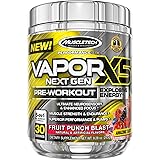 Pre Workout Powder | MuscleTech Vapor X5 | PreWorkout Energy Powder | Pre Workout for Men & Women | Creatine as Muscle Builde