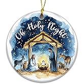 Oh Holy Night Nativity Ornament – Holy Family Ornament 2025 – Christian Christmas Decor, Jesus Birth Nativity Scene, Religious Holiday Keepsake Gift for Christian Families & Church Members