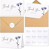 Kind Regards & Co 120-pack Thank You Cards Bulk with Kraft Envelopes & Matching Stickers, 4x6 Inches, Minimalist Design | Perfect for Business, Weddings, Baby & Bridal Showers, Graduations & Funerals