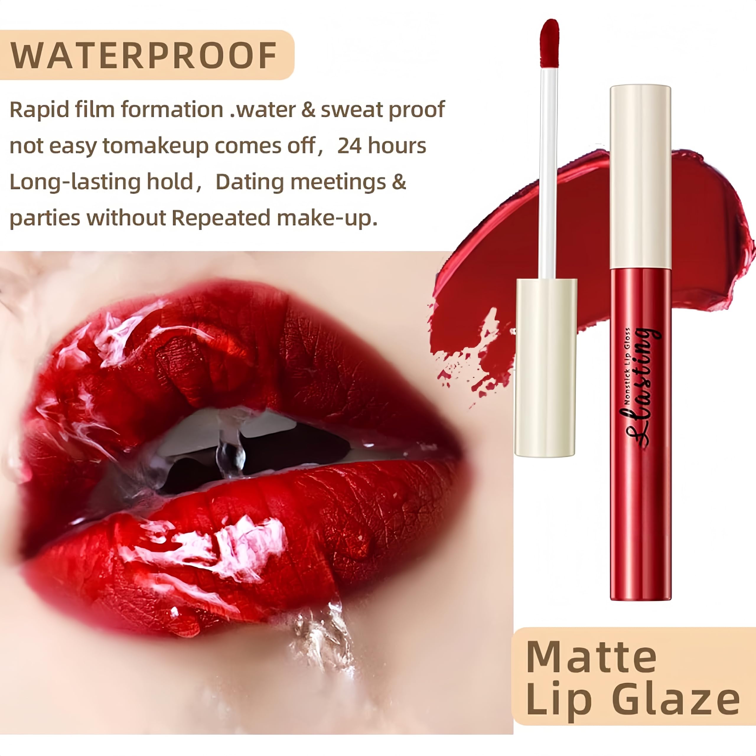 Melemando 12PCS Matte Liquid Lipstick Set Non-Stick Cup and Not Fade Pigmented Lipstick Long-Lasting Waterproof Velvet Lipgloss Kit Makeup for Girls and Women (Set 01)