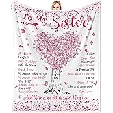 Throw Blanket Birthday Gifts for Sister 60"x52",Big Sisters Birthday Present from Sis,Best Sister Ever Gifts for Women Blanket,to My Sisters Soft Flannel Throw for Christmas Valentines,Mothers Day