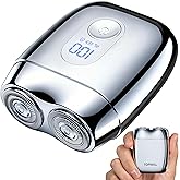 Alloy Mini Electric Shaver for Men – Valentine's Day Gift, Portable Travel USB-C Rechargeable Razor with Mirror Cap, Waterproof Wet/Dry, Smooth Shave, Ideal Gift for Husband Boyfriend, RX40 Silver