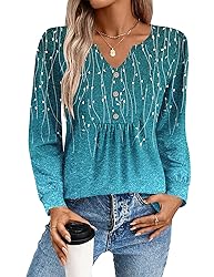 Zeagoo Ladies Long Sleeve Blouses Floral Boho
