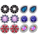 Glntyph 6 Style of 12pcs Rhinestones Snaps Jewelry Charms Ginger Buttons 18/20mm for Interchangeable Snaps Jewelry Making Women DIY Bracelets Necklaces Rings Brooch Accessories (002)exclude the snaps