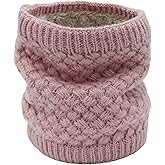 Aiphamy Winter Fleece Lined Knitted Neck Warmer Scarf Neck Gaiter for Women Mens Teens