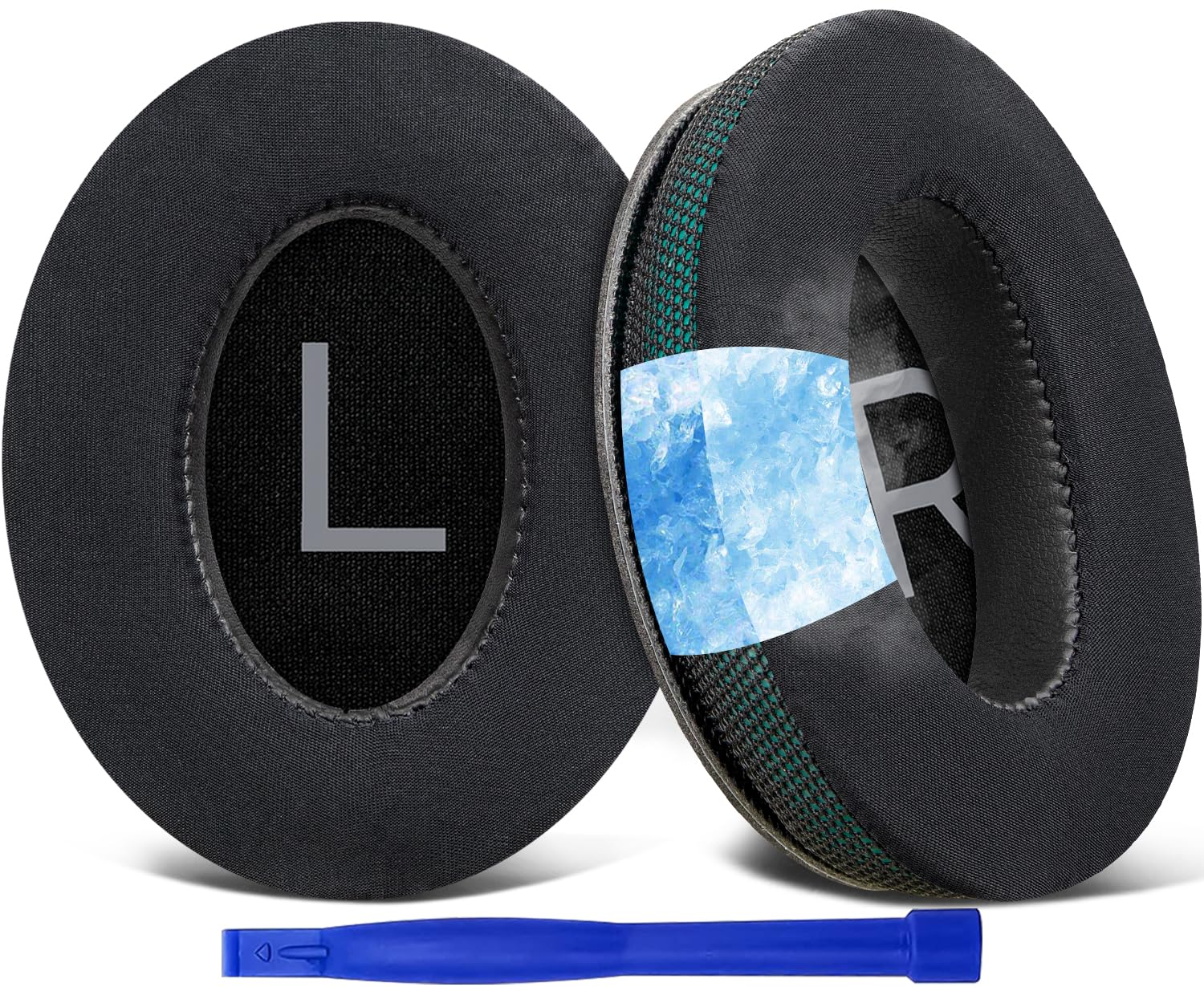 SOULWIT Cooling Gel Ear Pads Cushions Replacement for Bose QuietComfort 45 (QC45)/QuietComfort SE (QC SE)/New Quiet Comfort Wireless Over-Ear Headphones, Earpads with Ice Silk Fabric - Dark Green