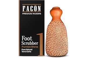FACON Facón Pumice Stone for Feet Callus Remover - Terra-Cotta Foot Scrubber with 2 Sides, 100% Pure Natural Foot Pumice Stone, Pedicure Pumice Stone Scrubber, Foot Exfoliator, Removes Calluses & Dead Skin