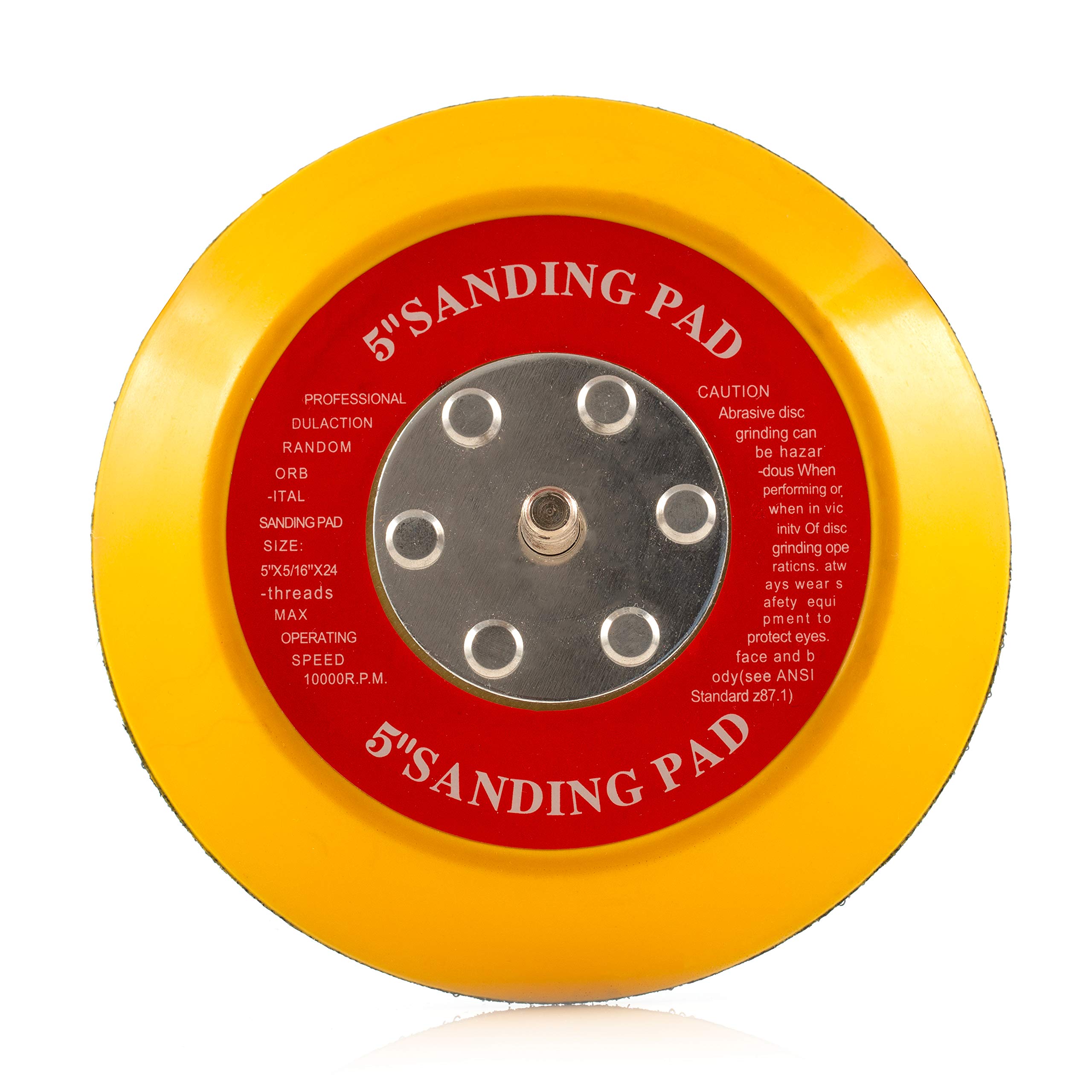 Glass Polish 5 inch (125mm) Thread 5/16''-24 Dual Action Sanding Pad, DA Hook and Loop Sander Backer - GP12704