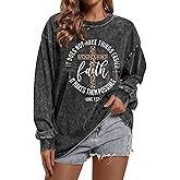 Cayxatiu Faith Christian Long Sleeve Shirts for Women Jesus Leopard Cross Print Shirt Bible Verse Religious Vintage Tshirt