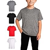 RBX Active Boys Shirts - 4 Pack Athletic Short Sleeve T-Shirt - Comfortable Boys Activewear Tops for Youth (Sizes: 8-20)