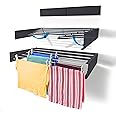 Step Up Laundry Drying Rack (40-INCH Industrial Gray), Wall Mounted, Retractable Clothes Drying Rack, 60lbs Capacity, 20 Linear Ft, with Wall Template and Long Screwdriver Bit
