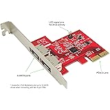 Ableconn PEX-SA130 2-Port eSATA III 6Gbps PCI Express Two Lanes Host Adapter Card - AHCI Port-Multiplier PCIe 2.0 x2 Controller Card - ASMedia ASM1062 Chipset