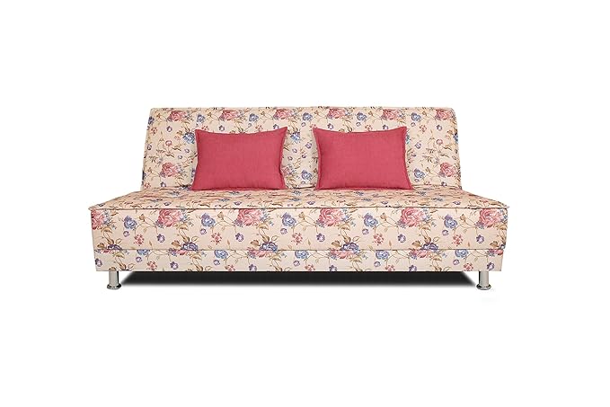 Adorn India Roselyn 3 Seater Sofa Cum Bed Digitel Print (Beige)