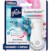 Glade PlugIns Refills with CustomScent Technology, Eucalyptus &amp; Waterlily, 1 Warmer + 2 Refills