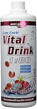 Best Body Nutrition Vital Drink Drachenfrucht-Litschi, Getränkekonzentrat, 1000 ml Flasche
