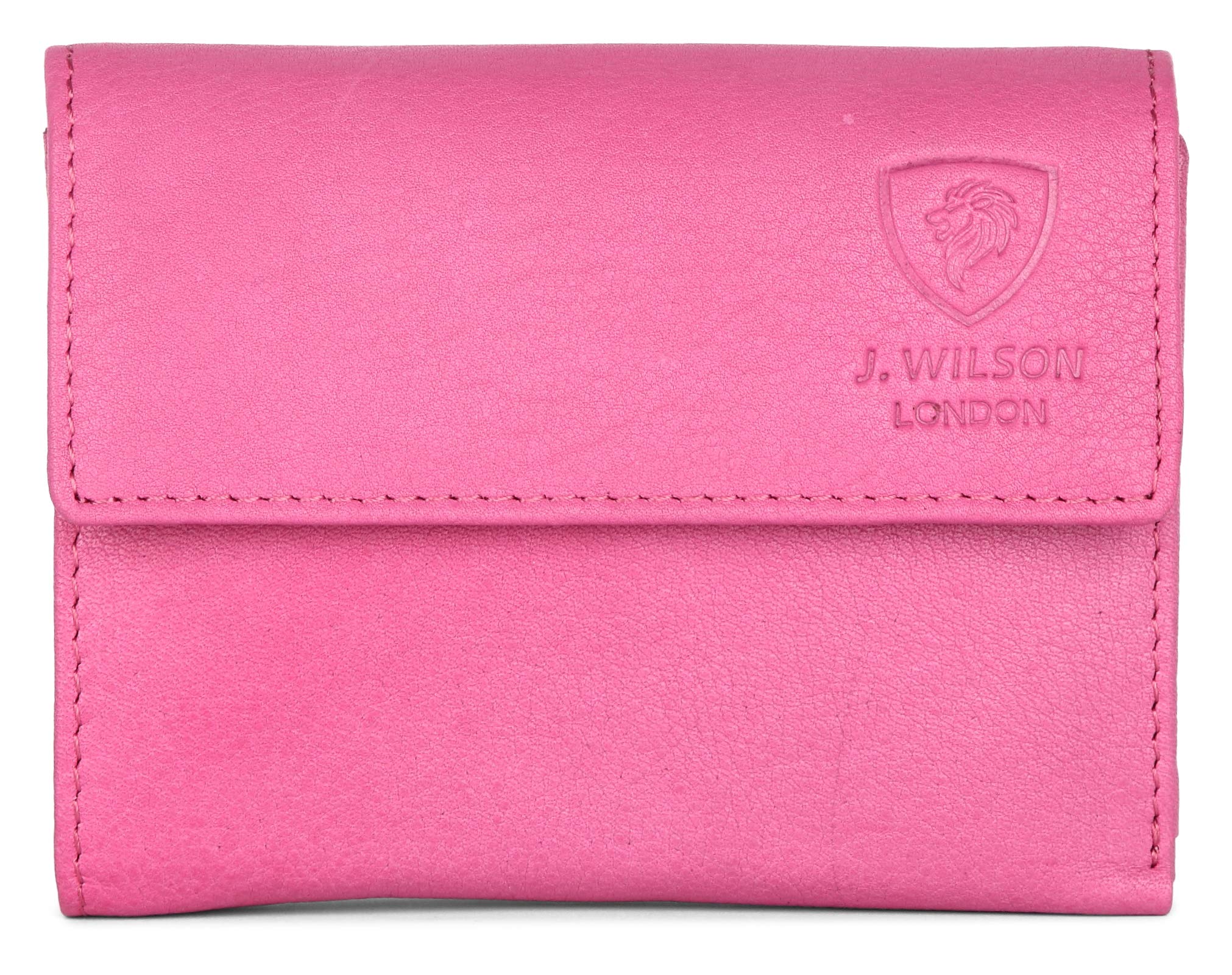 J. Wilson London Ladies RFID Safe Designer Soft Leather Purse Card Women Clutch Wallet with Zip Pocket Gift Boxed
