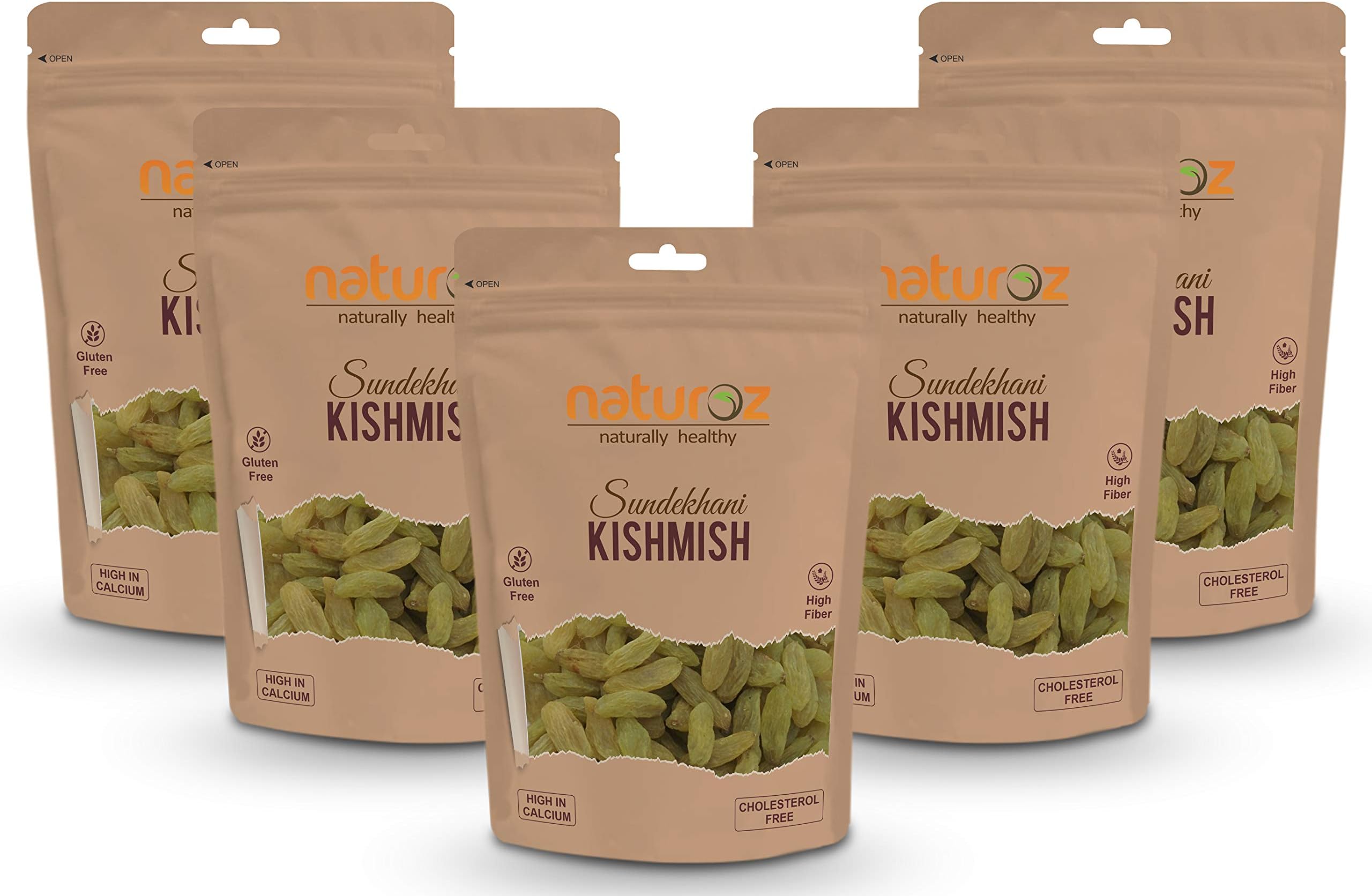 Naturoz Indian Sundekhani Kishmish 200g (Pack of 5) 1000g