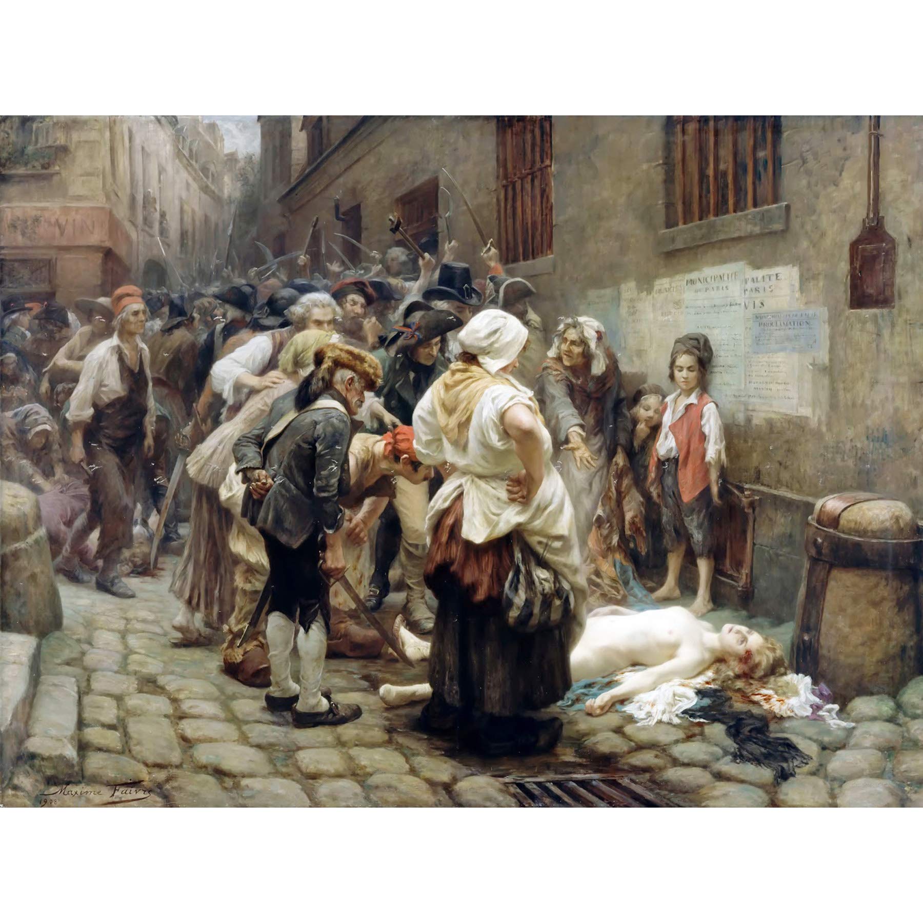 Faivre Death Princess Lamballe French Revolution Painting Large XL Wall Art Canvas Print