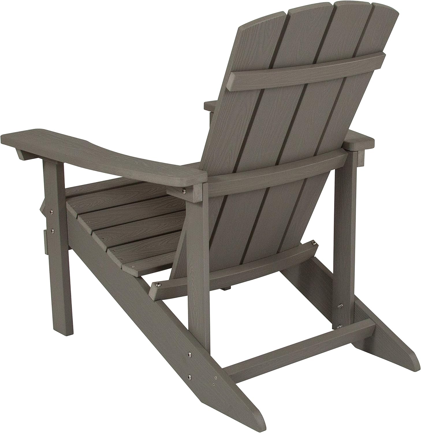 Flash Furniture Charlestown All-Weather Adirondack Chair in Light Gray Faux Wood: Furniture & Decor