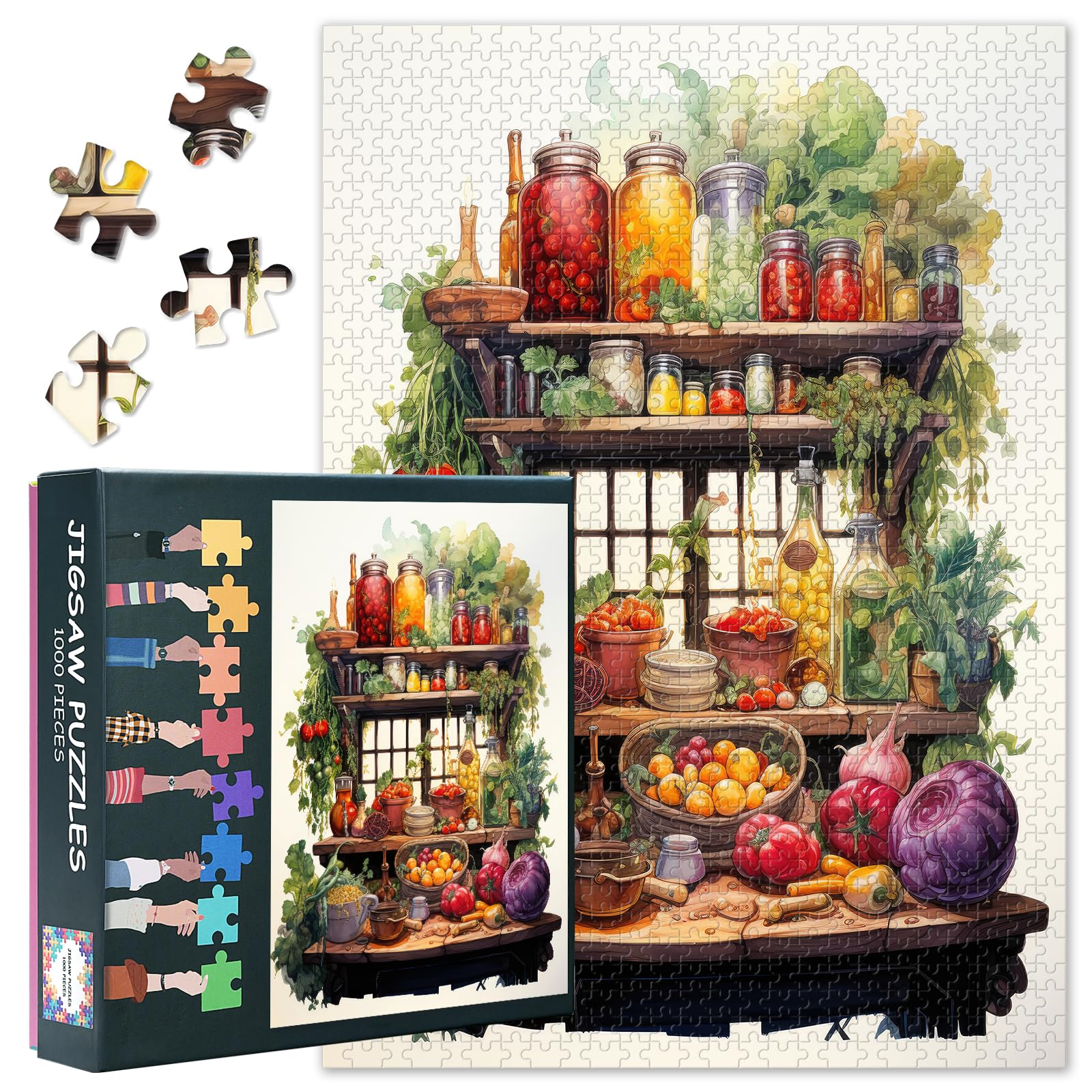 Vegetables Art 1000 Piece Jigsaw Puzzles for Adults, Family Challenging Puzzle Game (Colorful Food), Birthday Party Gift for Men Women Home Decor 27.5x19.7 Inch (Fruit Series) — image 1