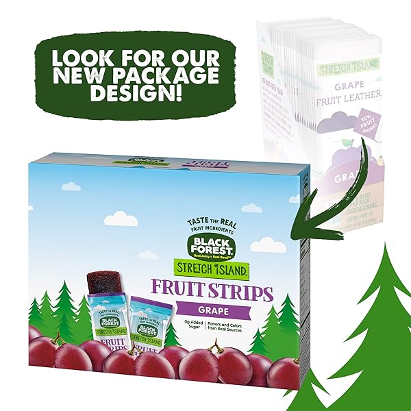 BLACK FOREST STRETCH ISLAND FRUIT STRIPS, GRAPE FLAVOR, 0.5 OUNCE STRIPS (PACK OF 30)