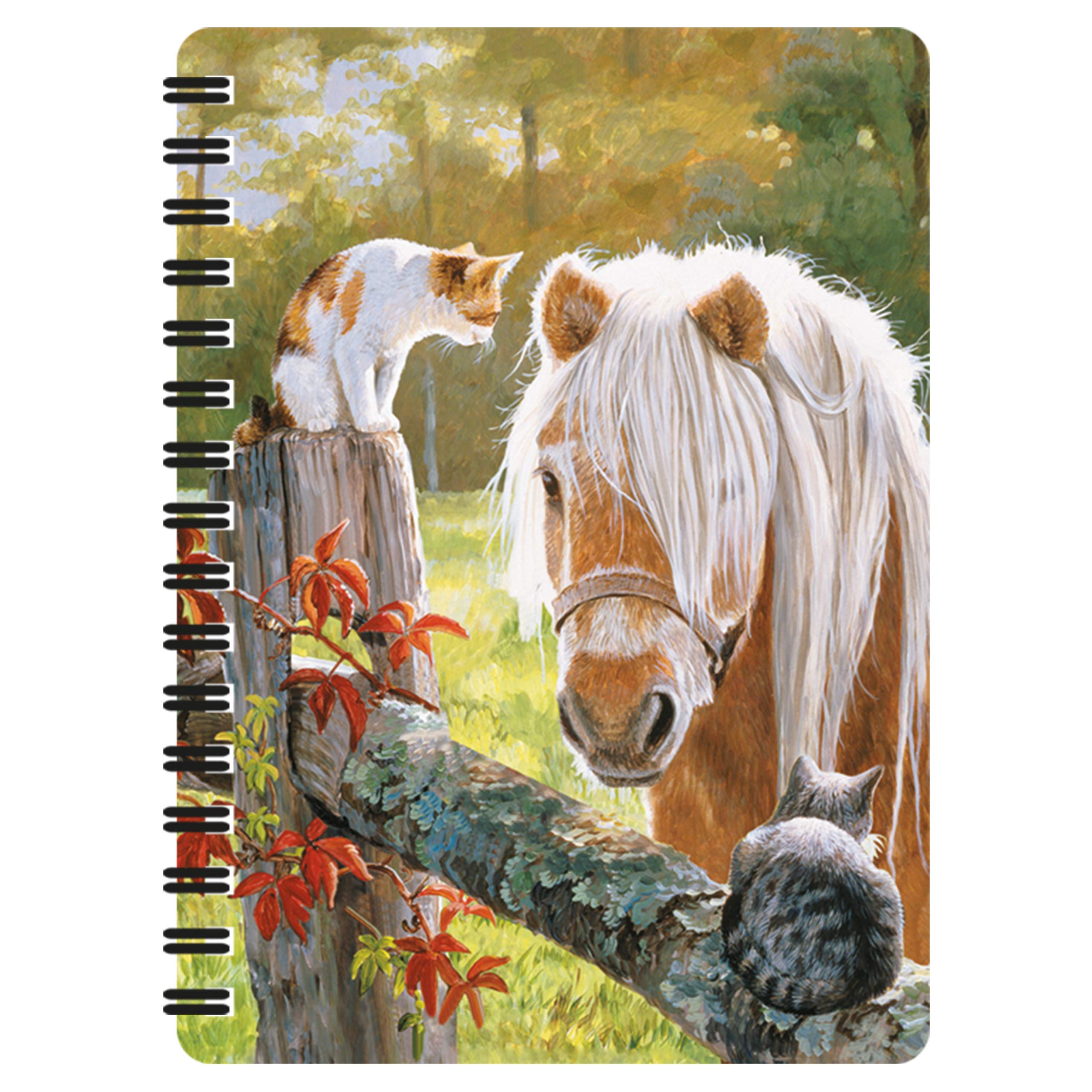 3D LiveLife Jotter - Just Visiting from Deluxebase. Spiral Bound A6 Notebook with 80 Plain Recycled Pages. Pocket Sized Animal Notepad, Journal or Drawing Book with Horse Cover