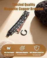 Jeracol Copper Magnetic Bracelet for Men 57 Magnets Adjustable Gift Box view 3