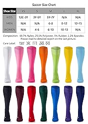 CelerSport 2 Pack Soccer Socks for Youth Kids Adult