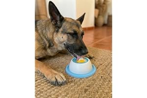 POTAY Lick Sphere - Canine Anxiety Relief Bowl with Rotating Slow Feeder Ball | Encourages Natural Licking to Release Endorphins | Promotes Calmness & Focus | Stay-Put Non-Slip Base (1 Pack)