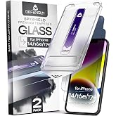 Defenslim Privacy Screen Protector for iPhone 14 / 16e / 17e, 2 Pack | Privacy filter, 9H tempered glass, 6.1" display, case friendly, auto dust and align kit, fingerprint resistant