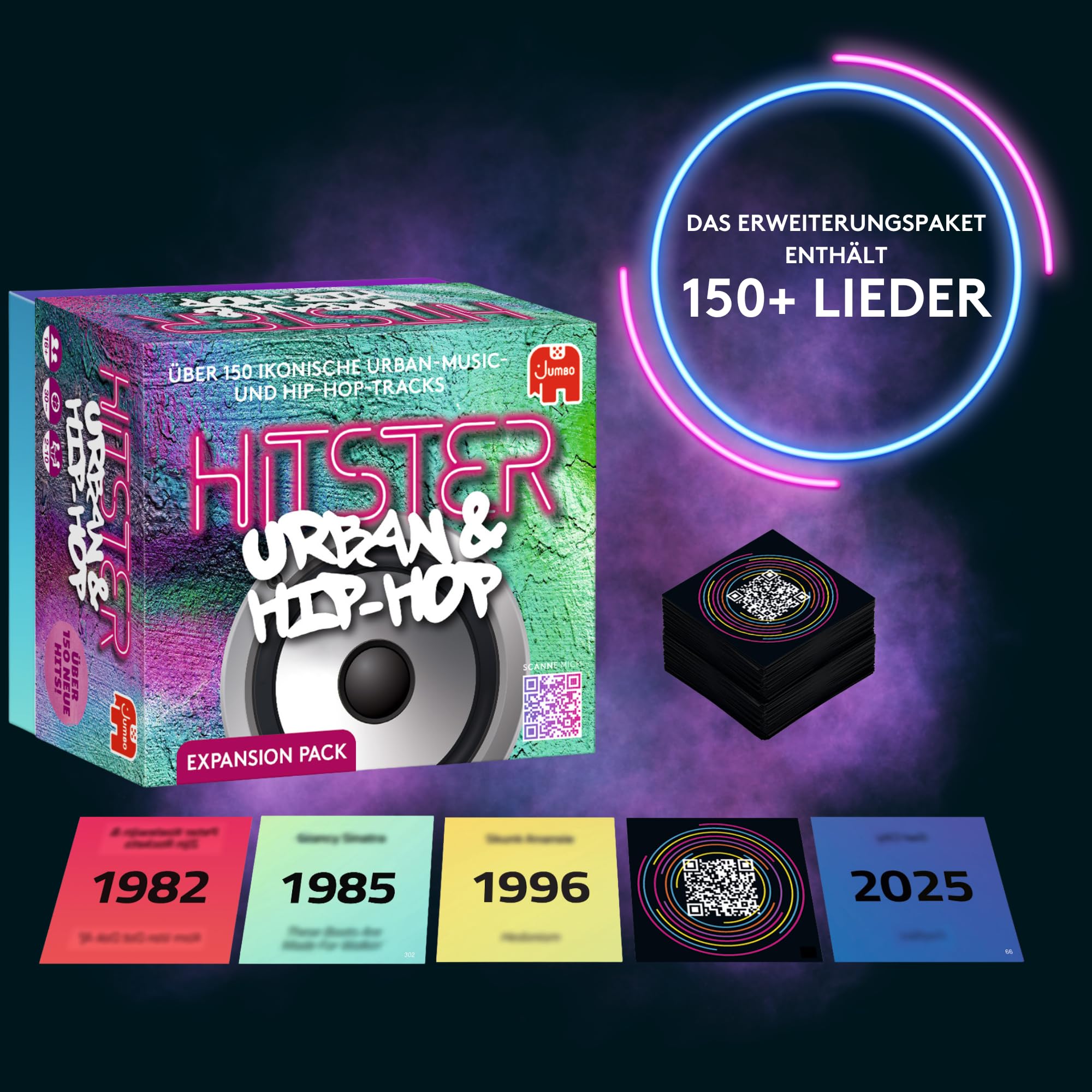 Hitster Erweiterungspack, Urban & Hip Hop – Musik Partys Brettspiel für Erwachsene, Kartenspiel & Musikquiz – 150+ R&B & Rap Lieder – Partys, Familie und Freunde Spieleabende – 2 bis 10 Spieler (DE) 8