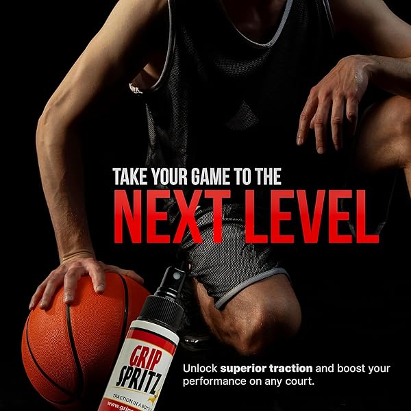 GRIP SPRITZ – BASKETBALL SHOE GRIP SPRAY – IMPROVE SOLE TRACTION & COURT GRIP – REJUVENATE & ELONGATE SNEAKER LIFE – ANTI SLIP GRIP & PERFORMANCE ENHANCER – BASKETBALL ACCESSORY