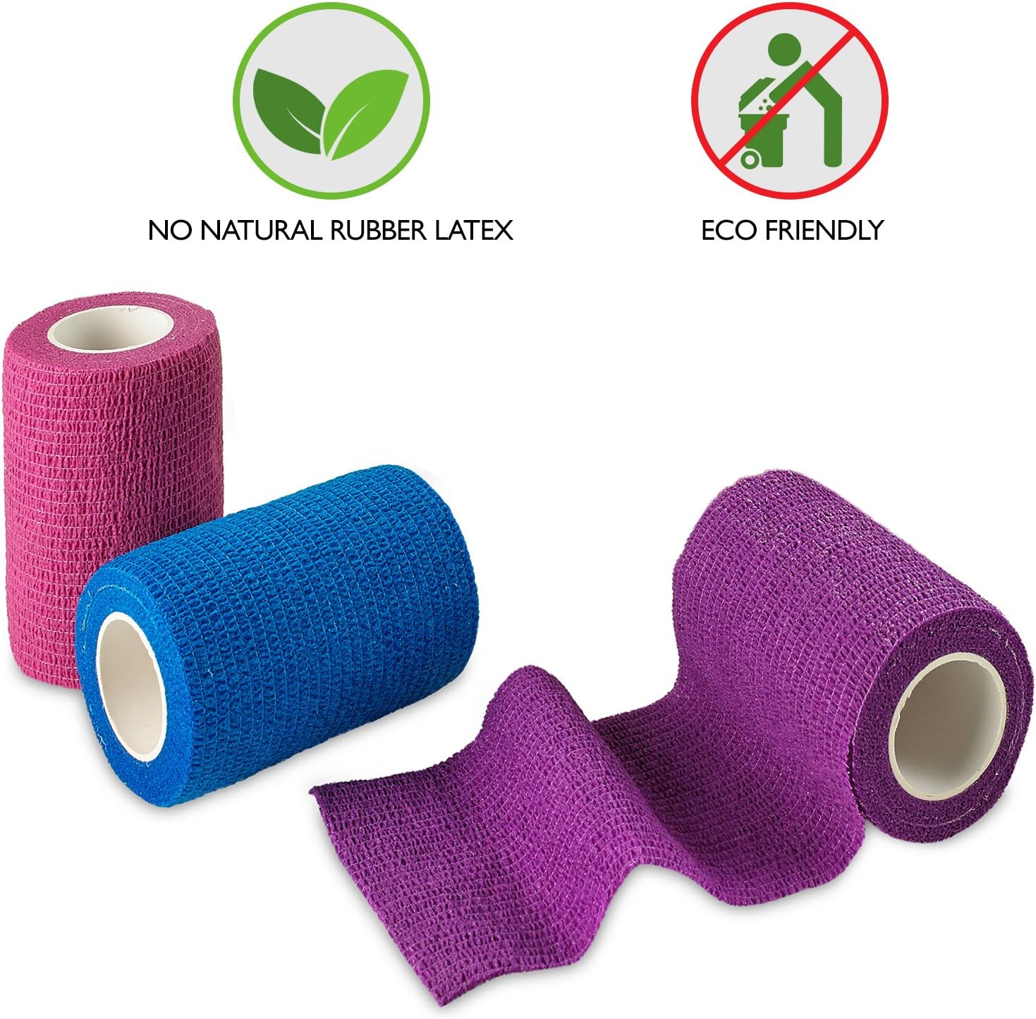 Self Adherent Wrap, Bulk Pack of 12, Athletic Tape Rolls and Sports Wraps - Image 3