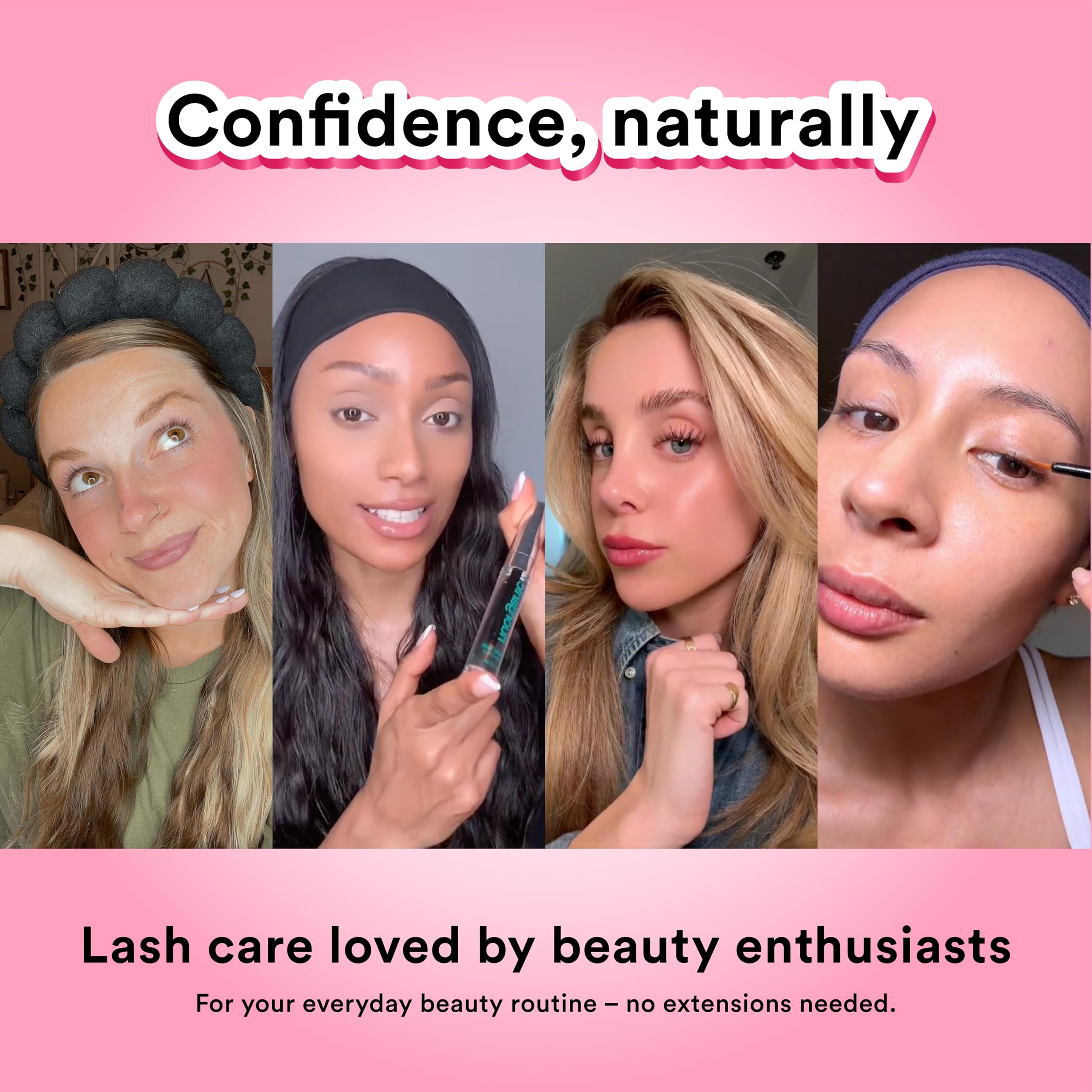 nuorganic Cosmic Lash Serum Without Prostaglandins | Eyelash Growth Serum for Thicker, Longer, More Defined Lashes | 4-Month Supply XL Size | Made in USA | cGMPA Certified Lab | 8ml