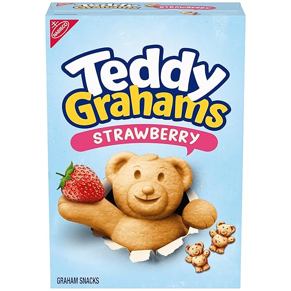 TEDDY GRAHAMS STRAWBERRY FLAVOR GRAHAM SNACKS, KIDS SNACKS, 10 OZ