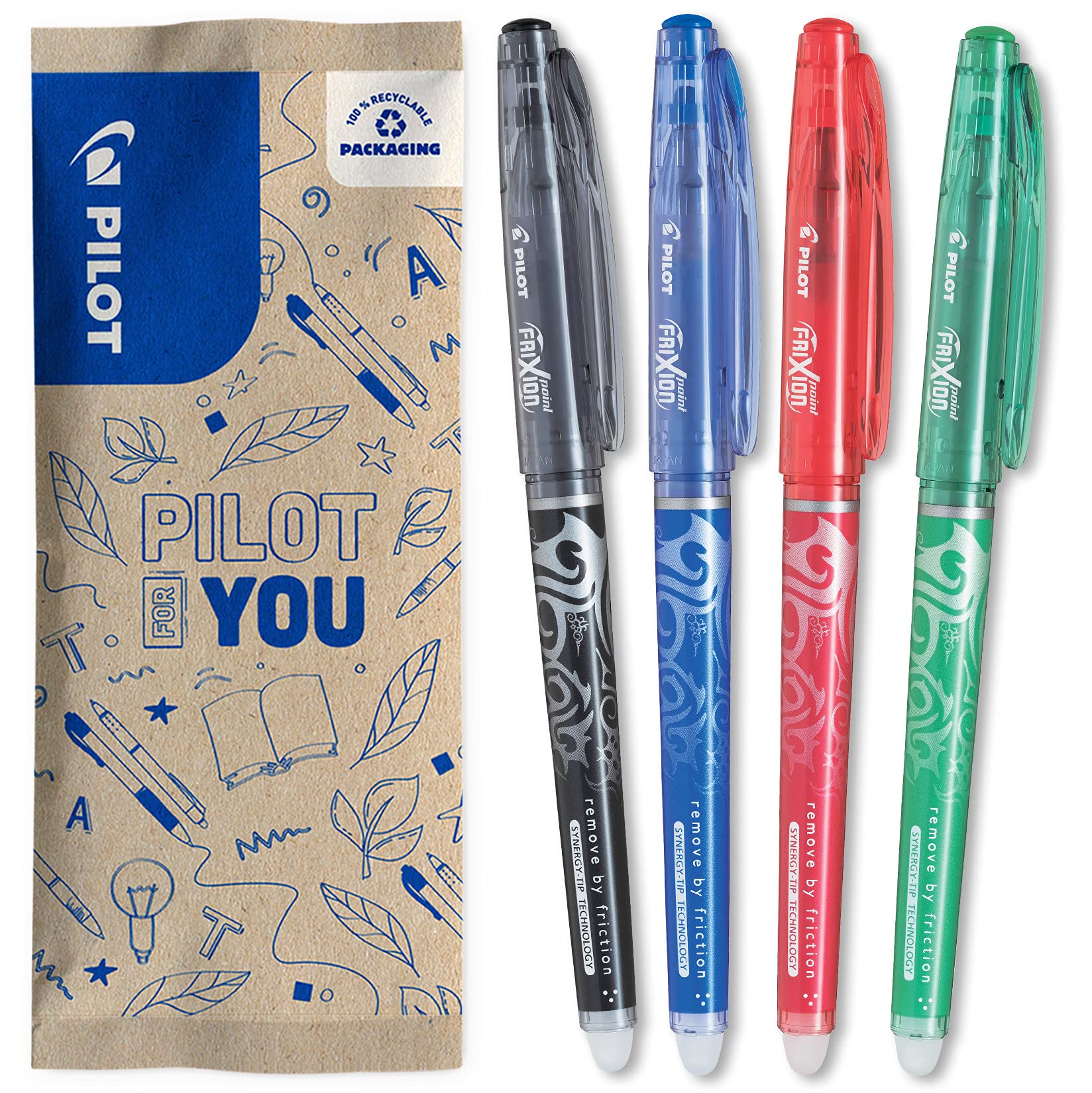 Pilot 2264B3 - Frixion Rollerball Point Promotion 3 pieces black, blue, red + 1 pen for (color not selectable)