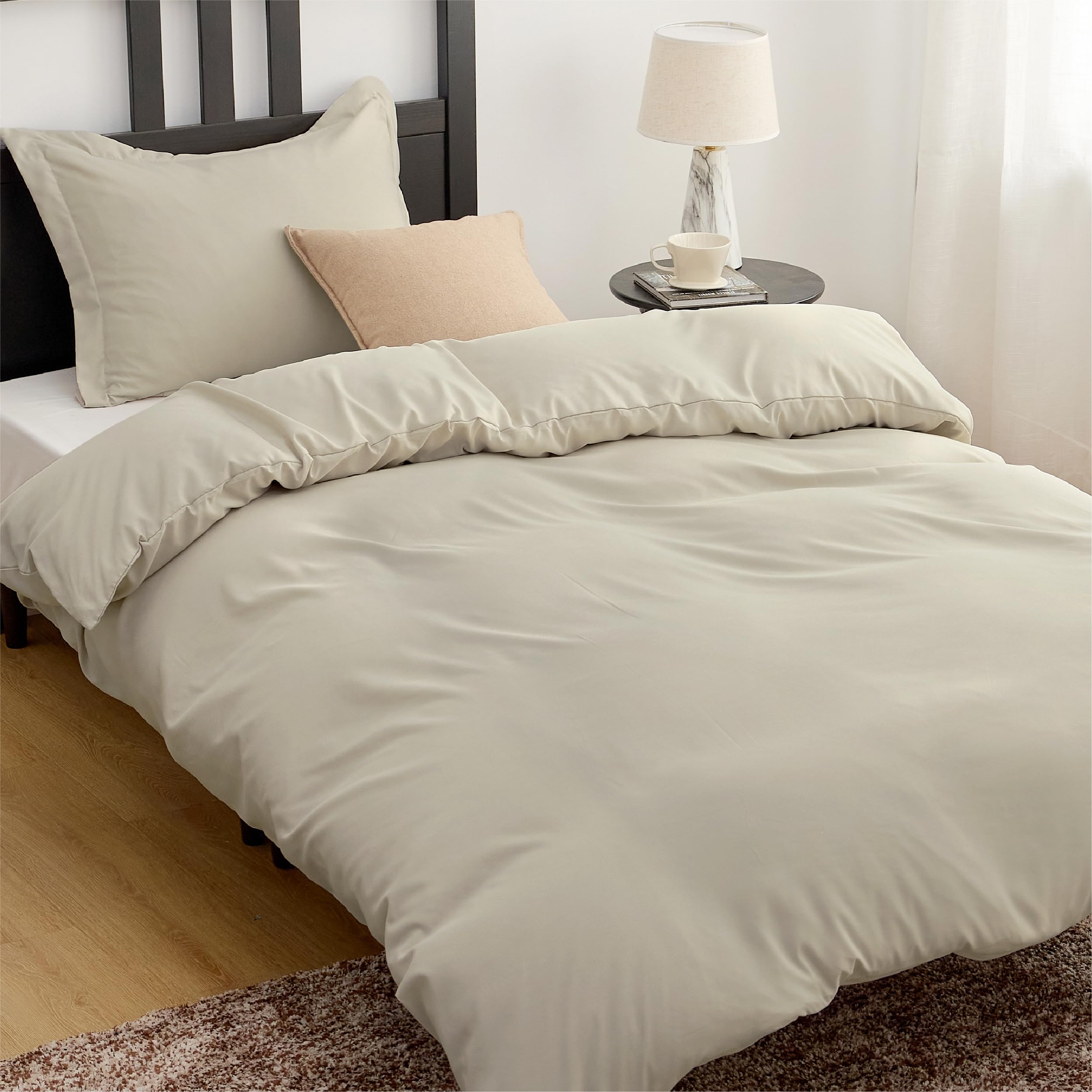 Photo 1 of Bedsure Duvet Cover Twin/Twin XL Size - Soft Double Brushed Bedding Set for Kids & Adults, Zipper Closure, 2 Pieces, Includes 1 Duvet Cover (68"x90") & 1 Pillow Sham, NO Comforter, Linen