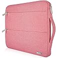 Voova 15.6 16 Inch Laptop Sleeve Carrying Case, Waterproof Computer Cover Bag Compatible with MacBook Pro 16 M3 M2 M1 Pro/Max 2023-2019, Dell XPS 15,15-16 Inch Hp Lenovo Acer Asus Chromebook, Pink