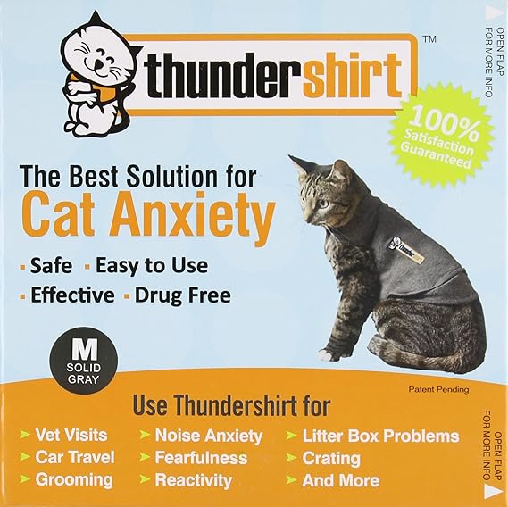 ThunderShirt Classic Cat Anxiety Jacket, Heather Gray