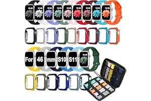 ANPEXOLITE 15 Pack Compatible with Apple Watch Bands 40mm 41mm 42mm 44mm 45mm 46mm Women Men, Watch Screen Protector Case&Organizer for iWatch Series 11 10 9 8 7 6 5 4 SE（Multiple Sizes, Select the Right Size）