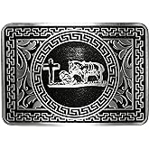 Moranse Religion Cross Cowboy Kneeling Prayer And Horse Design Belt Buckles