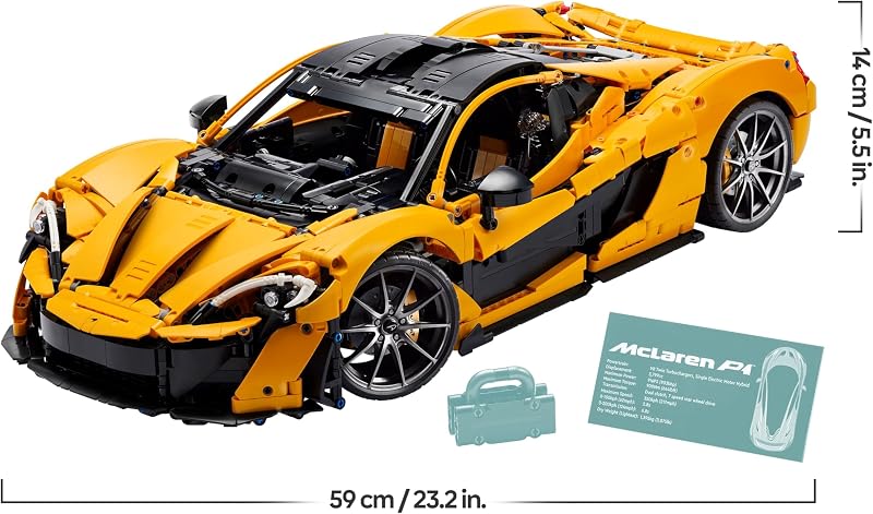 Technic McLaren P1, Set mit Supersportwagen für Erwachsene, Geschenk für Autofans, maßstabsgetreues Sammlerstück mit V8-Kolbenmotor und 7-Gang-Getriebe, Modellauto, Spielzeugauto Set 42172 — Foto 7 von 8