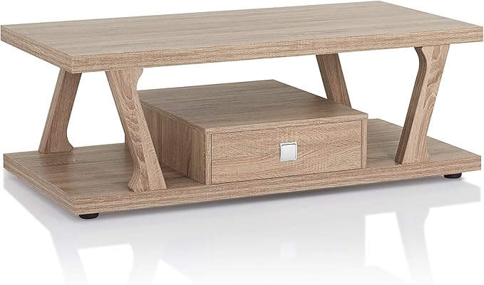 light oak coffee table with drawers