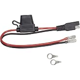 Yak-Power 12 Inch Battery Terminal Connector with SAE to Spade Pigtail | Twelve-inch SAE pigtail connects 12V kayak battery terminal to Yak Power accessories, marine-grade construction