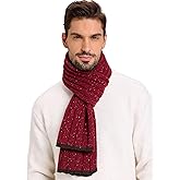 LyzerMia Mens Wool Scarf Winter Knitted Scarves Warm for Cold Weather with Gift Box